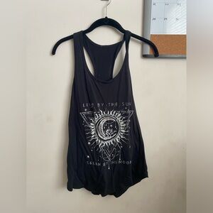 Womens Lost Gods Life is Short Mantra Racerback Tank Top